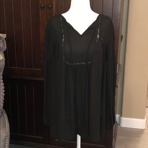 Max studios Black sheer blouse